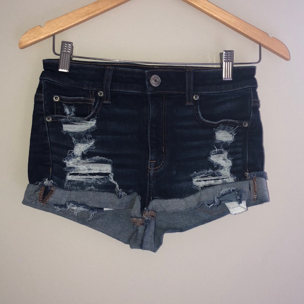 American eagle ripped denim shorts